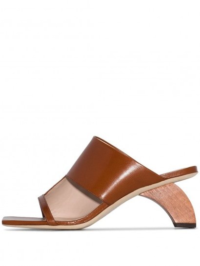 REJINA PYO Leah 60 wooden heel sandals / contemporary shaped heels - flipped