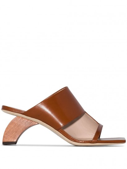 REJINA PYO Leah 60 wooden heel sandals / contemporary shaped heels