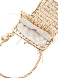 ROSANTICA Robin crystal-embellished clutch in gold – luxe event bag