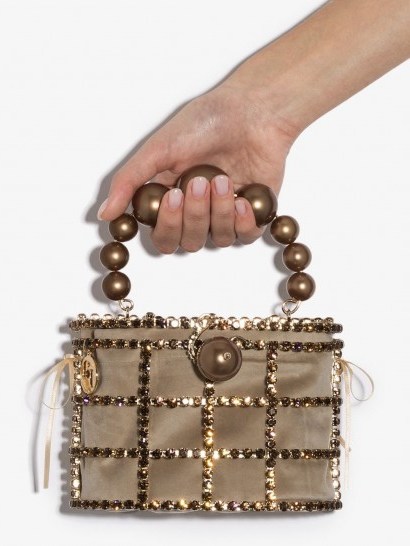 ROSANTICA Holli crystal bracelet bag / small luxe top handle bags - flipped