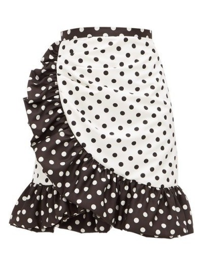 RODARTE Ruffled polka-dot skirt in white ~ frill trimmed skirts - flipped
