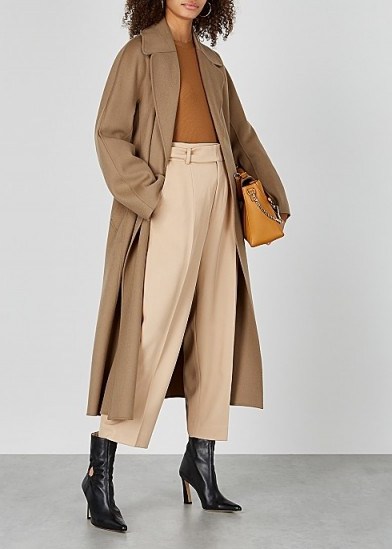 ‘S MAX MARA Reus camel belted wool coat ~ classic style coats - flipped
