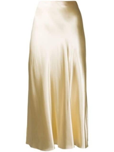 THE ROW satin a-line skirt in beige ~ luxe skirts