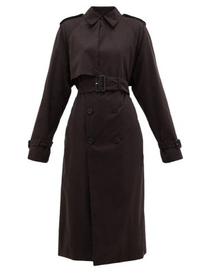 THE ROW Triana belted brushed-twill trench coat in black - flipped
