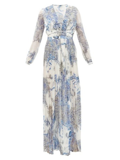 RAQUEL DINIZ Valentina paisley-print silk-georgette dress blue