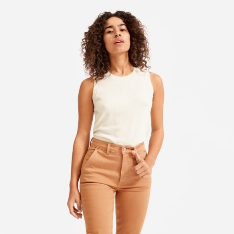 EVERLANE The Cashmere Tank in Off-White / luxury sleeveless top