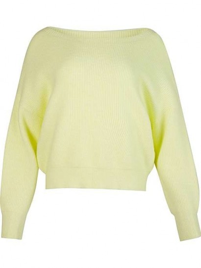 OLIVER BONASZeus Yellow Knitted Jumper | cropped length, relaxed fit sweater