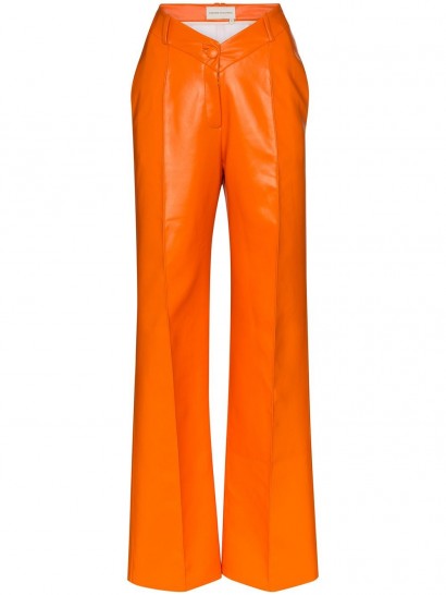 ALEKSANDRE AKHALKATSISHVILI V-waist wide-leg trousers in orange