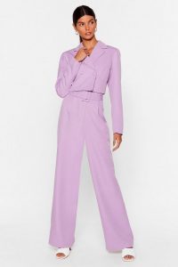 NASTY GAL x Josefine H.J All Worked Out Belted Wide-Leg Pants in Lilac