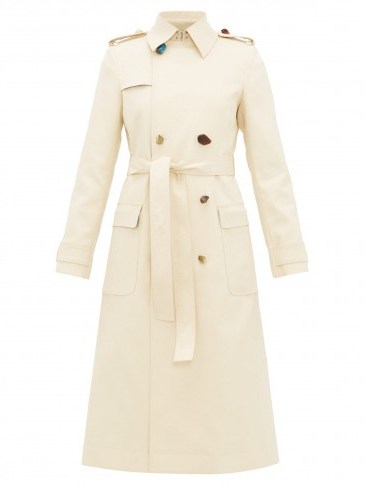 ALTUZARRA Alton pebble-button cotton-blend trench coat in beige - flipped