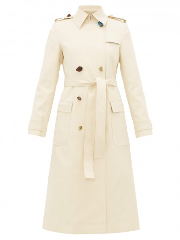 ALTUZARRA Alton pebble-button cotton-blend trench coat in beige