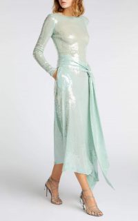 ROLAND MOURET ANGELO DRESS in SEAGREEN ~ luxe event dresses