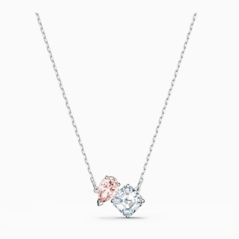 SWAROVSKI ATTRACT SOUL NECKLACE, PINK, RHODIUM PLATED ~ delicate necklaces