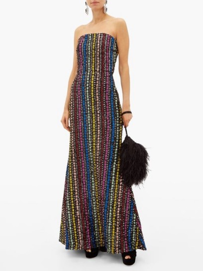 MARY KATRANTZOU Ava flared sequinned gown – glittering multicoloured sequinned gowns