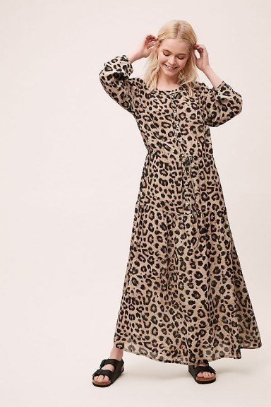 Pyrus Siza Leopard-Print Maxi Dress Neutral Motif - flipped