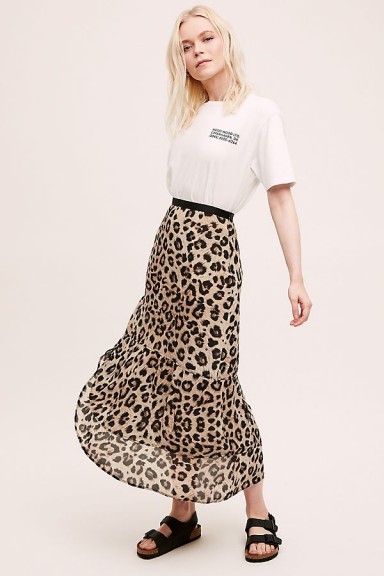 Pyrus Maida Leopard-Print Midi Skirt Brown Motif