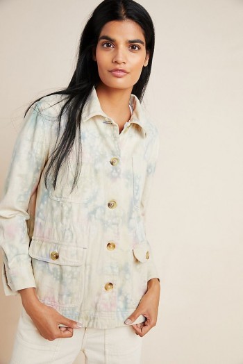ANTHROPOLOGIE Tie-Dyed Utility Jacket in Novelty