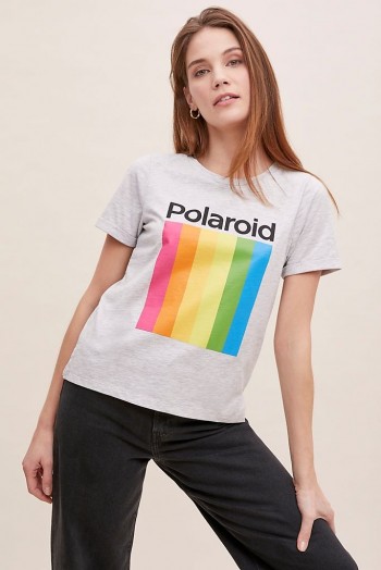 Polaroid-Logo Tee in Grey