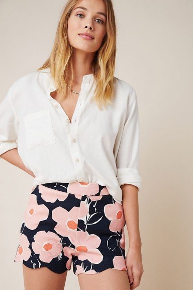 Georgie Scalloped Shorts in Pink - flipped