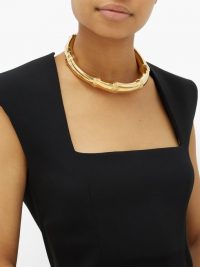 BOTTEGA VENETA Bamboo choker gold-vermeil necklace – designer chokers
