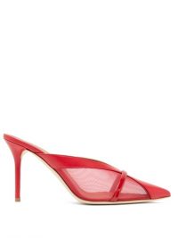 MALONE SOULIERS Bobbi panelled-mesh red-leather mules