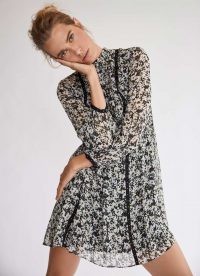 MINT VELVET Bonnie High Neck Mini Dress / abstract florals