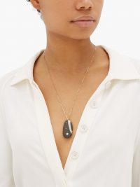 CVC STONES Brazen diamond & 18kt gold necklace ~ luxury beach pebble pendants