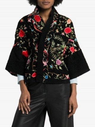 By Walid Cassie Embroidered Silk Jacket ~ kimono look jackets ~ oriental inspiration - flipped