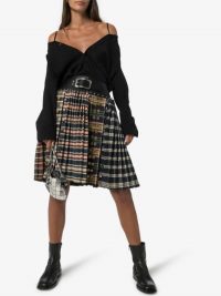 Chopova Lowena Studded Check Print Pleated Skirt
