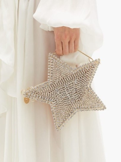 ROSANTICA Cielo crystal-embellished star bag in gold ~ glamorous event accessory - flipped