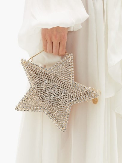 ROSANTICA Cielo crystal-embellished star bag in gold ~ glamorous event accessory