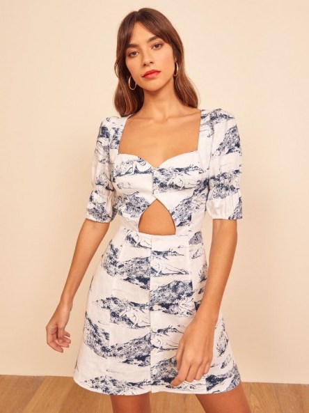REFORMATION Clay Dress Covina ~ front cut-out mini - flipped