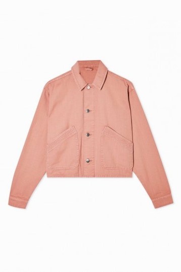 TOPSHOP CONSIDERED Pink Boxy Crop Shacket - flipped