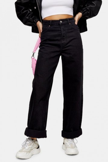 CONSIDERED Topshop One Washed Black Mom Tapered Jeans
