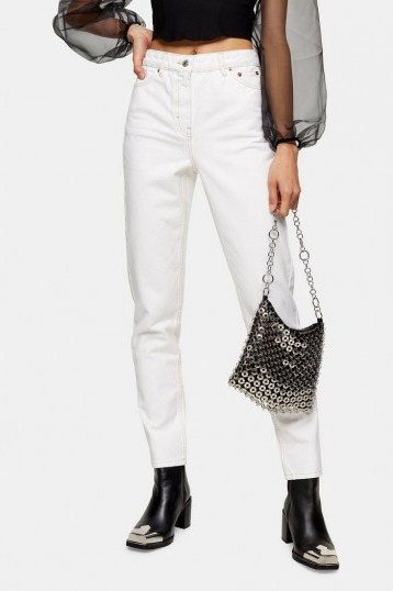 Topshop CONSIDERED White Mom Tapered Jeans - flipped