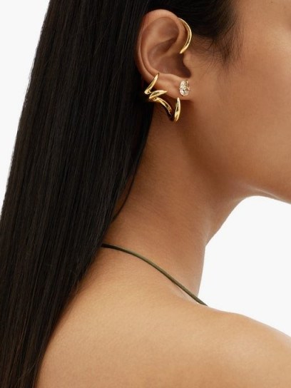 RYAN STORER Crystal & 14kt gold-plated ear cuffs and earrings - flipped