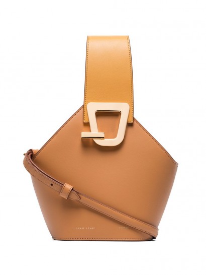 DANSE LENTE mini Johnny bucket bag / small brown-tone handbag
