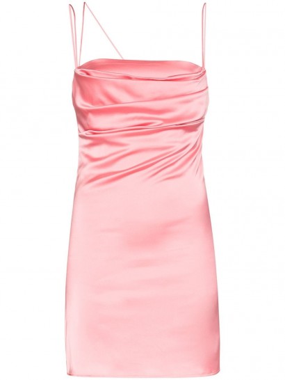 DE LA VALI Frisco pink satin mini dress