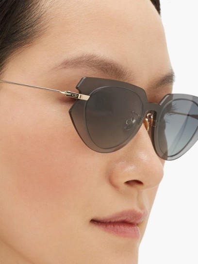 DIOR EYEWEAR DiorAttitude2 cat-eye acetate sunglasses in grey – blue gradient lenses