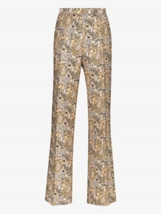 Etro Printed Silk Cotton Tailored Trousers in Paisley - flipped