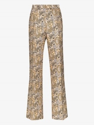 Etro Printed Silk Cotton Tailored Trousers in Paisley