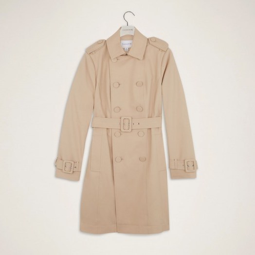 WAREHOUSE FEMME MAC STONE – belted trench - flipped