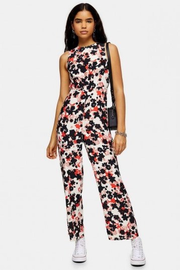 TOPSHOP Floral Print Jumpsuit / sleeveless jumpsuits - flipped