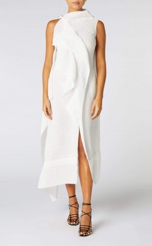 ROLAND MOURET FRYE DRESS in WHITE ~ chic event wear - flipped