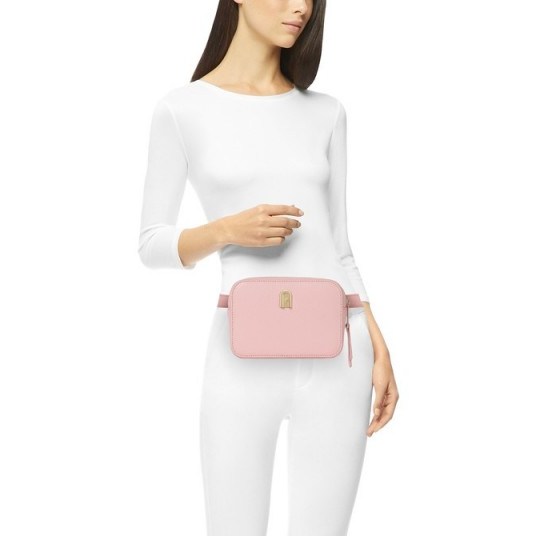 FURLA SLEEK Belt Bag Rosa Chiaro H 1060366 / luxury style bum bags - flipped