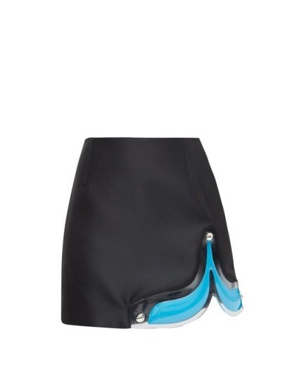 CHRISTOPHER KANE Gel-panel satin mini skirt in black - flipped