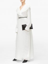 THE ROW Hania belted hammered-georgette maxi wrap dress in ivory