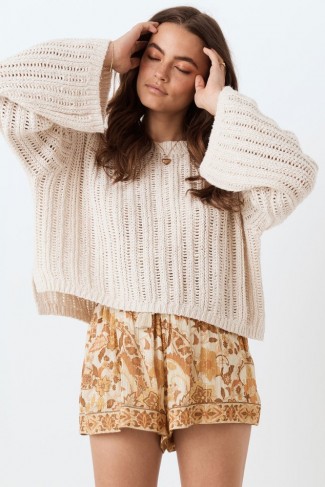 SPELL and the GYPSY COLLECTIVE HEATHER KNIT JUMPER Cream