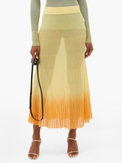 JACQUEMUS Helado gradient rib-knitted midi skirt