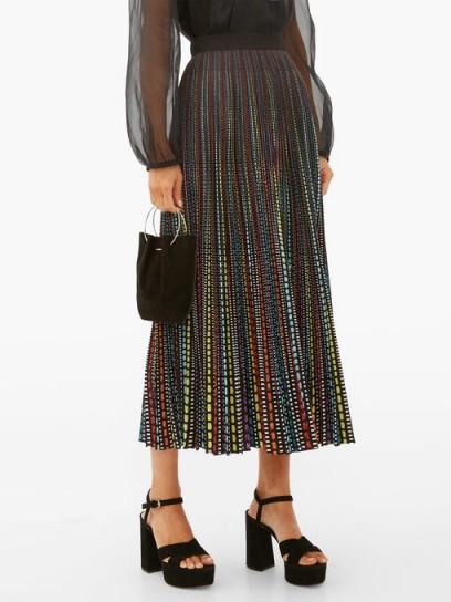 MARY KATRANTZOU High-waisted printed crepe midi skirt – pleated skirts